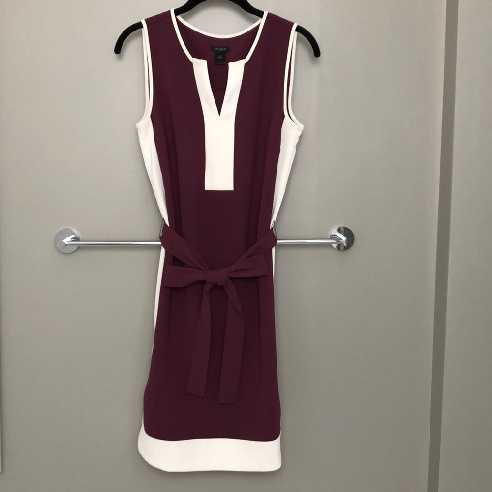 Ann Taylor burgundy sleeveless dress (size S)